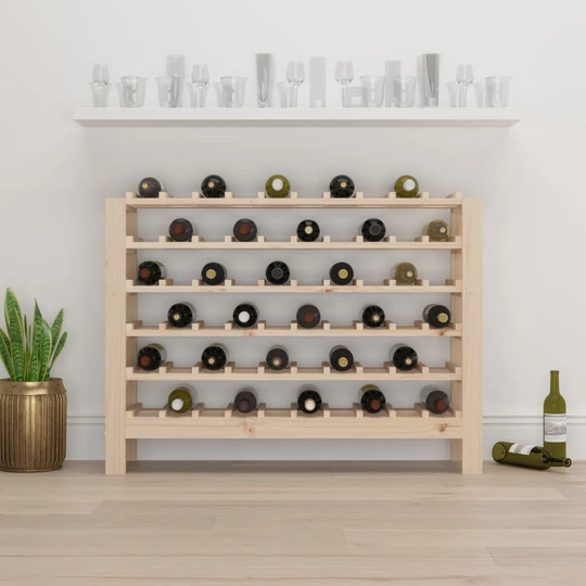 Ailee 60 Bottle Solid Wood Floor Wine Bottle Rack in Brown
