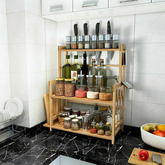 3-tier Standing Spice Rack Tribesigns Kitchen Bathroom Countertop Storage Shelf