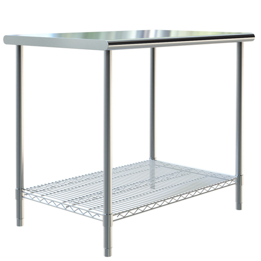 (900*600*800cm) Commercial Stainless Steel Kitchen Table Prep Work Bench Worktop With Mesh Shelf
