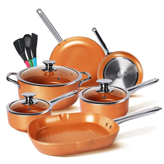 Mose 12 Piece Aluminium Non Stick Cookware Set