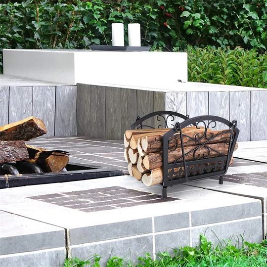 Rukunayake 36Cm W x 21.5 D Metal Log Rack