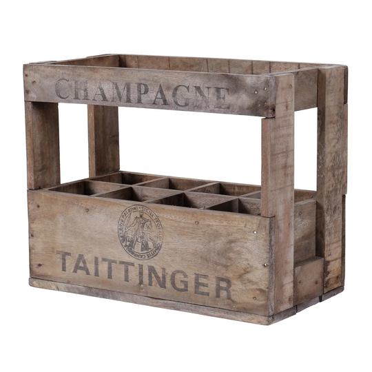 McCord 8 Bottle Solid Wood Tabletop/Countertop Wine Bottle Rack in Weathered Brown