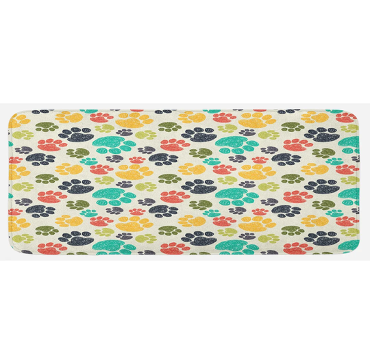 Cailean Dog Lover Hand Drawn Paws Kitchen Mat