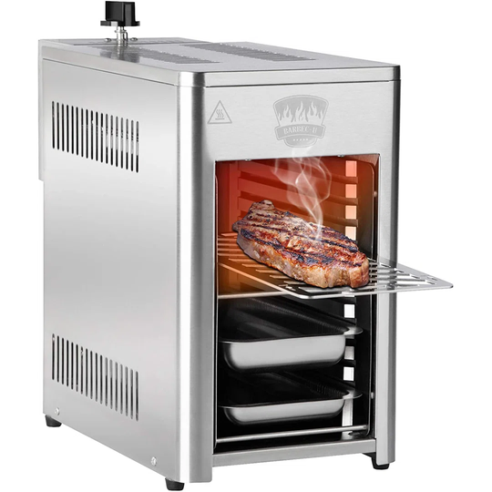 Flounder Belfry Kitchen Single Burner Portable Infrared Gas Grill with Cabinet