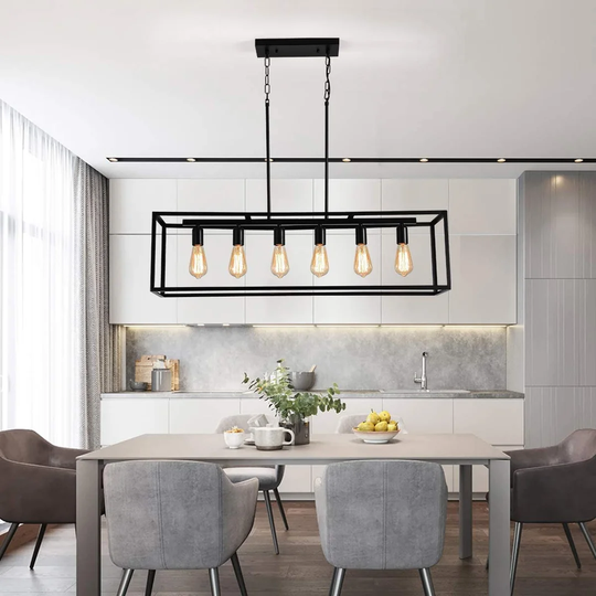 Billal 6-Light Kitchen Island Rectangle Pendant