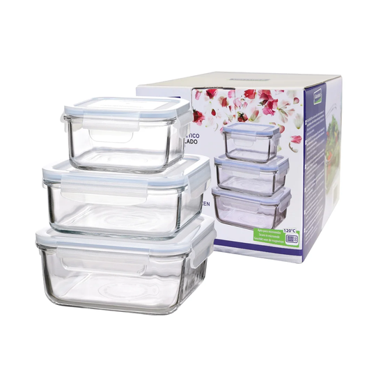 Classic Square 3 Container Food Storage Set