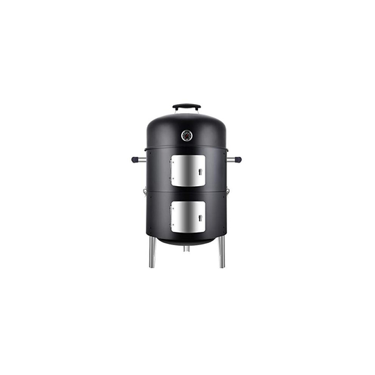 SUNLIFER Charcoal BBQ Grill, Heavy Duty 3-in-1 Barbecue Smoker Grill for Garden Camping Outdoor Cooking and Grilling 89x56x43CM