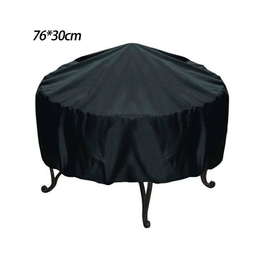 (76 x 30 CM) Fire Pit Cover Heavy Duty Round Waterproof UV Resistant Patio Outdoor Garden