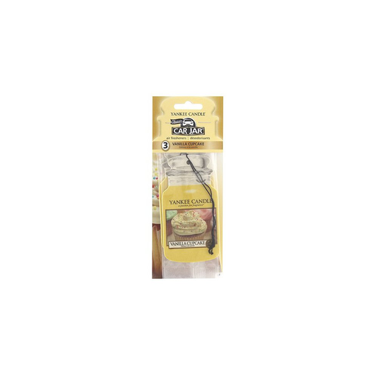 Yankee Candle 1158160E Car Freshener, Car Jar Bonus 3 Pack, Vanilla Cupcake
