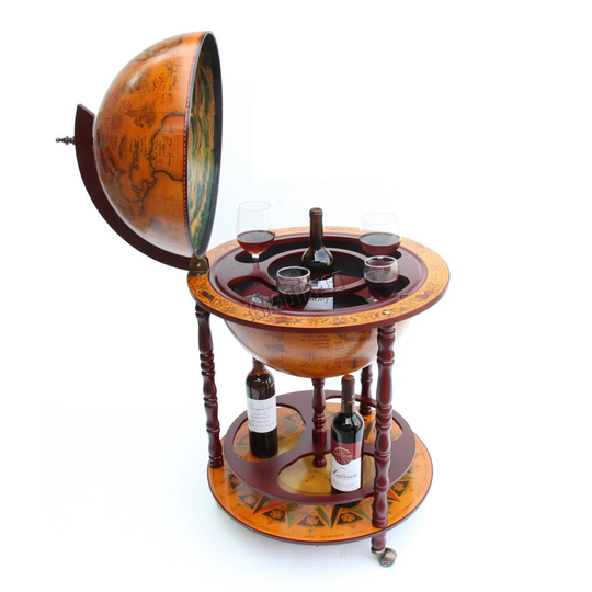 WestWood Globe Shaped Mini Bar Drinks Cabinet Retro Style Trolley Bottles 450MM