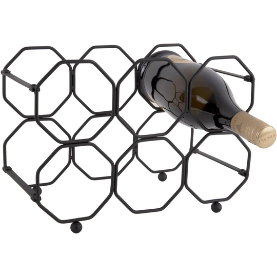 Honey Metal Bottle Rack Black