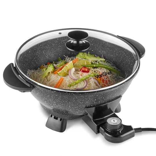 35.5cm Non-Stick Stainless Steel Wok with Lid