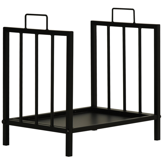 Outsunny Firewood Log Holder Wood Storage Rack w/ Handles Outdoor