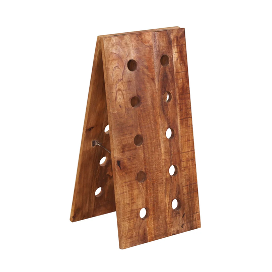 Mogens 20 Bottle Solid Wood Floor Wine Bottle Rack in Brown