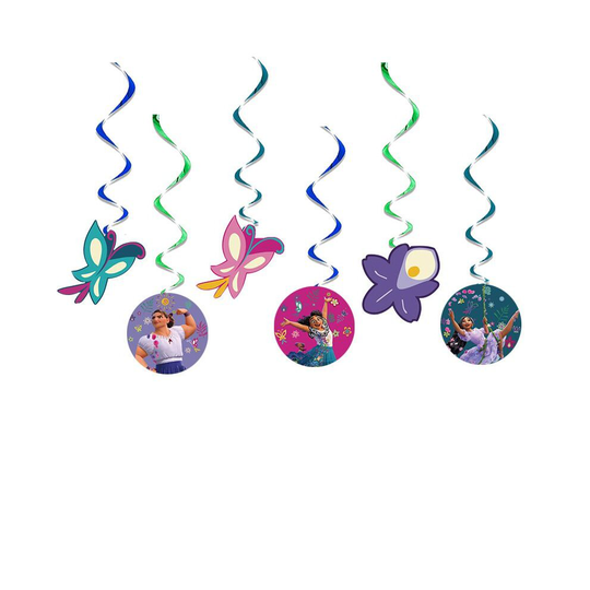 (Spiral) Encanto Balloons Banner Cupcake Toppers Backdrop Birthday Party Supplies Set