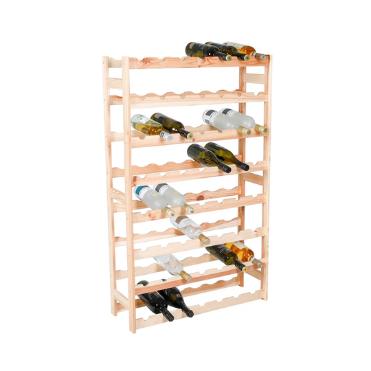 Charlcombe 56 Bottle Solid Wood Tabletop Wine Bottle Rack in Beige