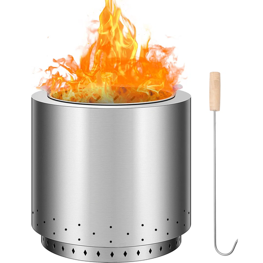Large Stove Bonfire Smokeless Fire Pit With Stand And Poker