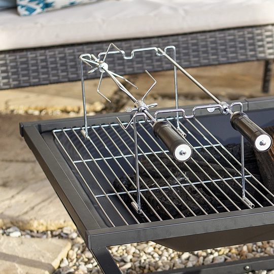 40Cm H x 96.5Cm W Steel Wood Burning Outdoor Fire Pit with Lid