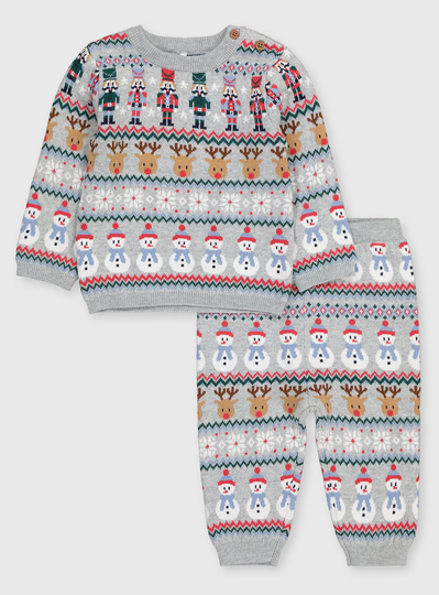 Christmas Family Kids' Fair Isle Knitted Set - 18-24 months