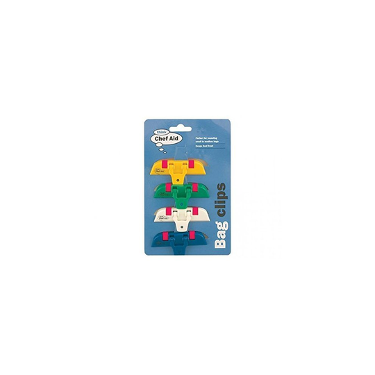 Set Of 4 Bag Clippets - Chef Aid Clips Food - bag 4 chef aid clips set clippets food