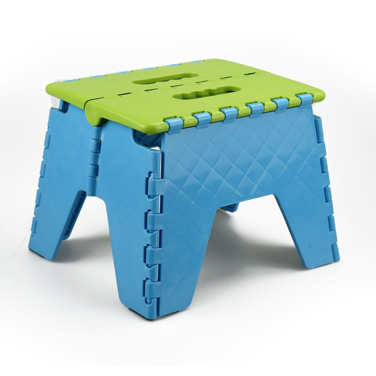 (Green, Small) New Plastic Multi Purpose Folding Step Stool Home Kitchen Easy Storage Foldable
