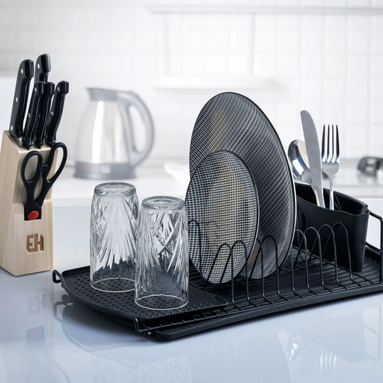 METAL/PL DISH RACK BLACK 48X27X11