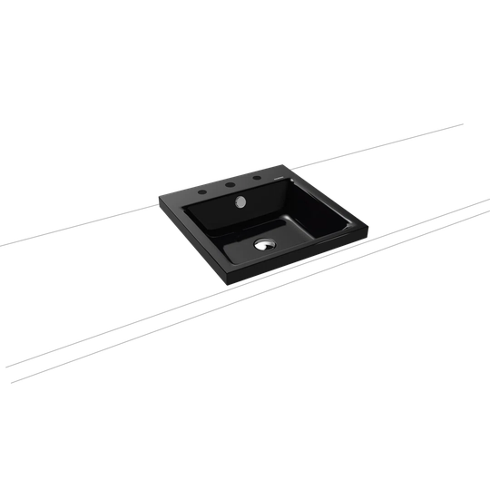 Black Metal Square Inset Basin Bathroom Sink
