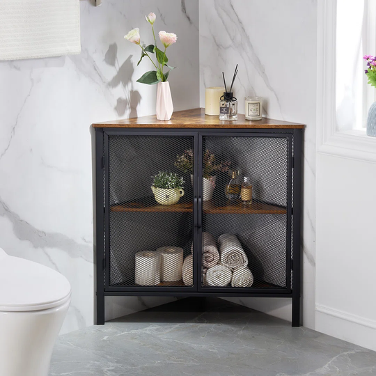 Pamplona Solid Wood 2 - Door Corner Accent Cabinet