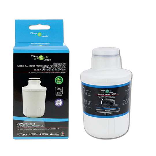 FFL-105CH Compatible with Caple C00300448, CDA PC70BL and PC70SC Fridge Water Filter by FilterLogic