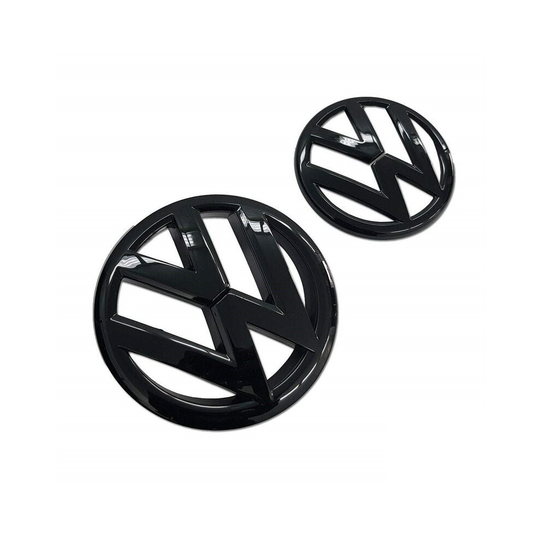 Gloss Black Front Grill & Rear Badge Emblem Set For VW Volkwagen Golf MK6 2009-2012