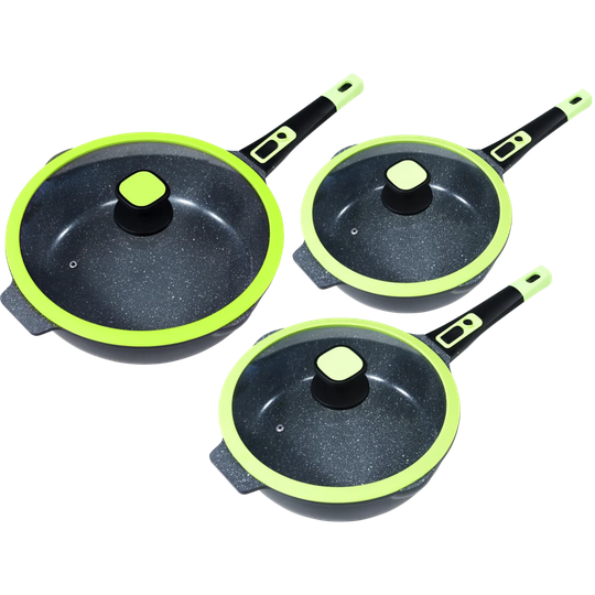 King 3 Piece Aluminium Non Stick Saute Pans Set