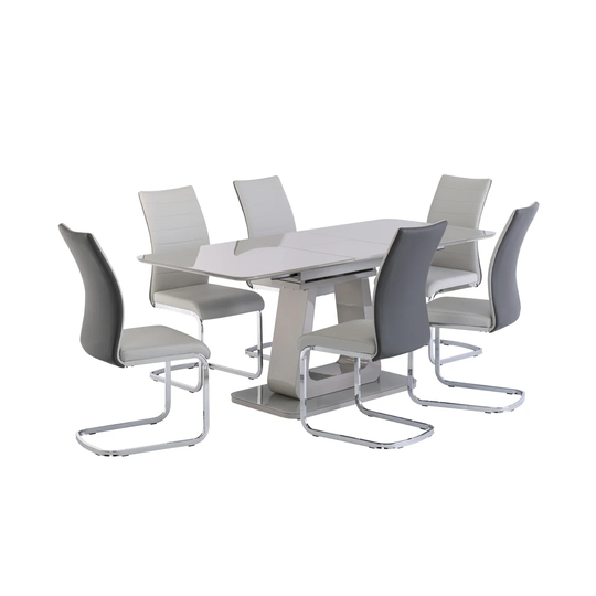Prange 1.4M(+.4M) DINING TABLE LIGHT GREY EXTENSION