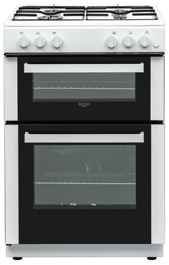 Bush BGC60DWX 60cm Double Oven Gas Cooker - White