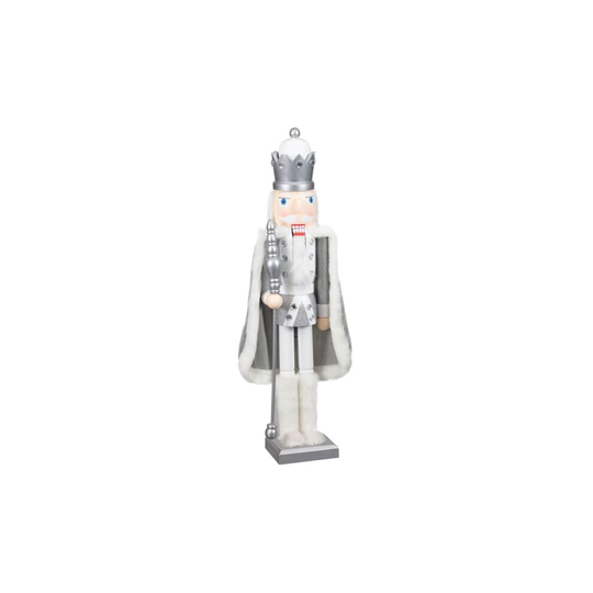 Traditional Wooden Christmas Nutcracker Festive Decor 61cm-Silver Cape