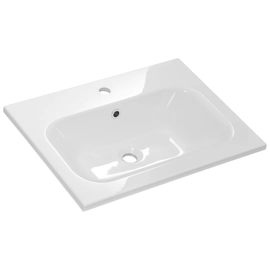 Oliphant White Ceramic Rectangular Bathroom Sink with Faucet and Overflow
