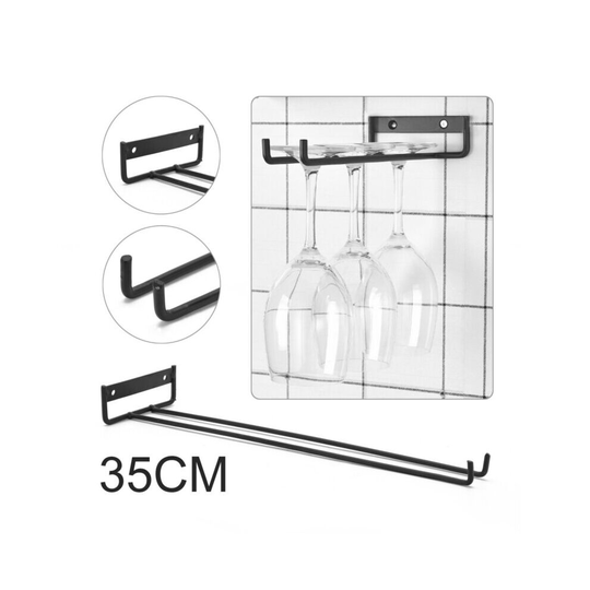 2x Iron Wine Glass Holder Hanging Rack Storage For Cabinet and Bar
