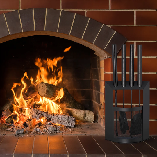 Evelin 5 Piece Steel Fireplace Tool Set