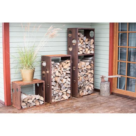 37cm W x 180cm D Wood Log Rack