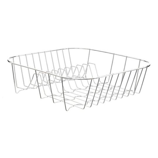 Chrome Wire Dish Drainer Bowls Mugs Draining Plates Drying Rack Holder Organiser