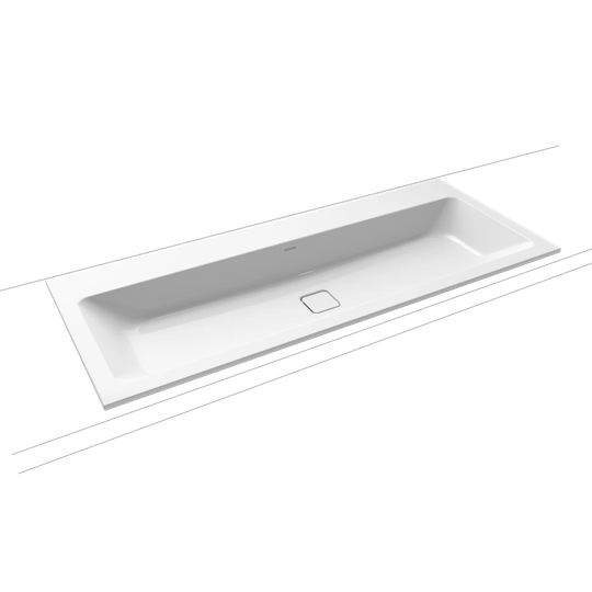 Alpine White Matt Steel Enamel Rectangular Inset Basin Bathroom Sink