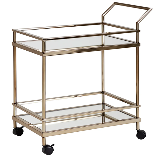 Skyla Kitchen Trolley with Glass Top