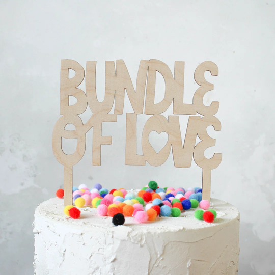 Pratt Baby Shower Cake Topper In Wood