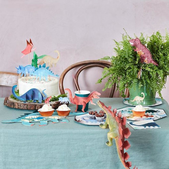 5 Dinosaur Kingdom Cake Toppers, Childrens Dinosaur Birthday Party, Boys Birthday Cupcake Decoration, Meri Meri