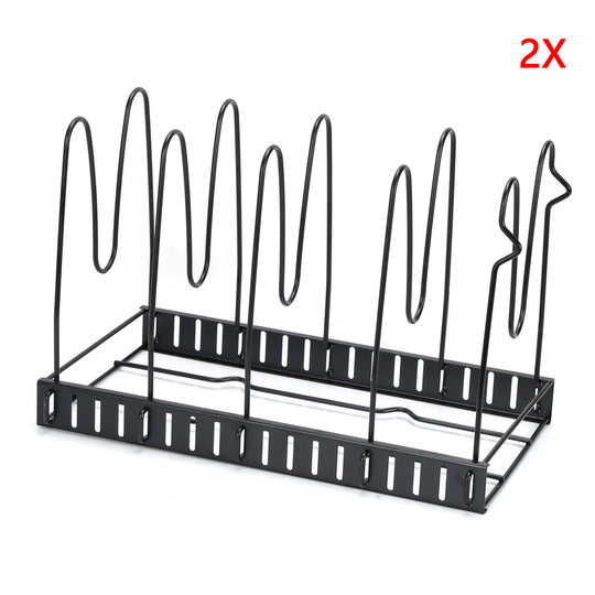 (2pcs) 5 Tier Saucepan Rack Pan Pot Lid Holder Shelf