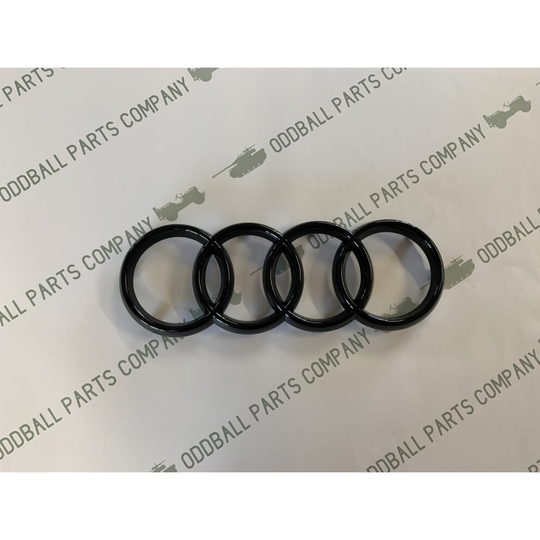 Audi Front Rings Grille Badge Gloss Black Replacement Badge 285mm x 99mm