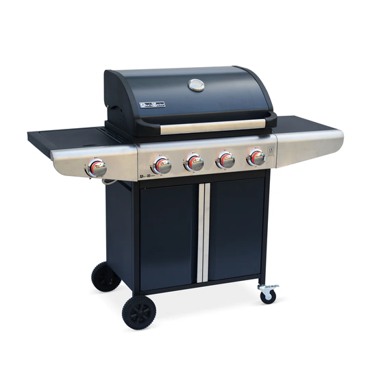 Alice's Garden 4 - Burner Free Standing Liquid Propane Gas Grill with Side Burner and Cabinet