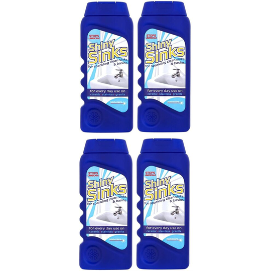4 x Shiny Sinks Cleaner For Ceramic Stainless Granite Sinks & Basins 290ml