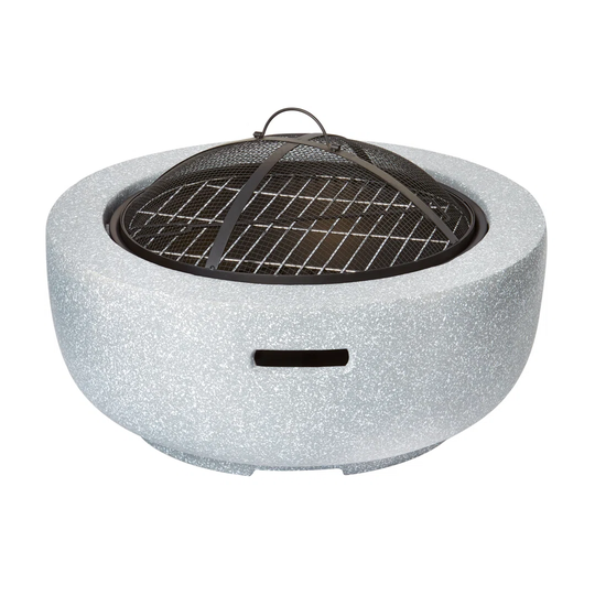 Warnant 36Cm H x 60Cm W Magnesium Oxide Charcoal Outdoor Fire Pit with Lid
