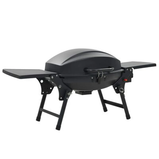 Portable Gas BBQ Grill With Cooking Zone Black