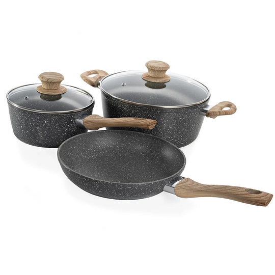 Belfry Kitchen Veans 3 Pieces Aluminum Non Stick Cookware Set
